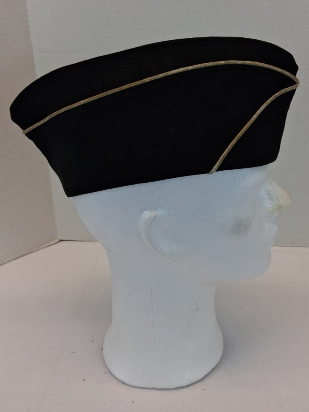 VTG Art Caps New York Black Garrison Overseas Cap Hat Size 7 3/8 USA 1950s-1980s